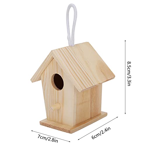 Wooden Birdhouses, 4Pcs Mini Hanging Birds Nests Ornaments Kids DIY Painting Crafts Set, Unfinished Wood Bird House for Outdoor Garden Balcony Hapivida