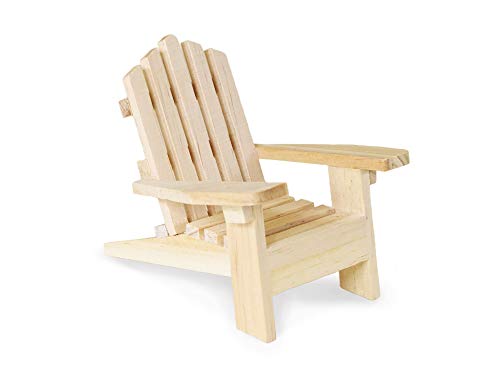 Multicraft Beach Adirondack Chair Miniature Wood for Dollhouses, Displays, Crafting, DIY - 5 Inches