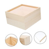 TEHAUX Box Storage Wooden Box Wood Crates Unfinished Kids Piggy Bank Wooden Case with Lid Shadow Display Case Kids Cookbook Wooden Jewelry Storage TEHAUX