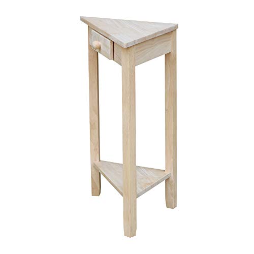 International Concepts Corner Accent Table, Unfinished - WoodArtSupply