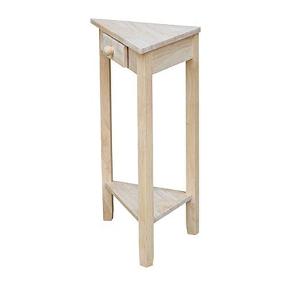 International Concepts Corner Accent Table, Unfinished - WoodArtSupply