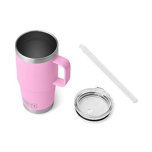 YETI Rambler 25 oz Straw Mug, Vacuum Insulated, Stainless Steel, Power Pink YETI