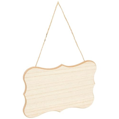 6-Pack of Unfinished MDF Hanging Wood Plaques for Crafts with Jute Rope, Blank 9x6-Inch, 1/4-Inch Thick Wooden Sign for DIY Painting, Art Projects,