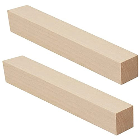 2 Pack Unfinished Basswood Carving Blocks Kit, 12 x 2 x 2 Inch Unfinished Bass Wood Whittling Soft Wood Carving Block Set for Kids Adults Wood PONGJA
