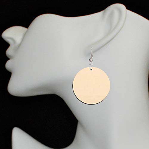 50pcs Geometric Earrings Wood Discs for Crafts Ear Jewelry Gift Decorative Earrings Wood Slices Bulk Unfinished Earrings paintable Earrings Thick Kisangel