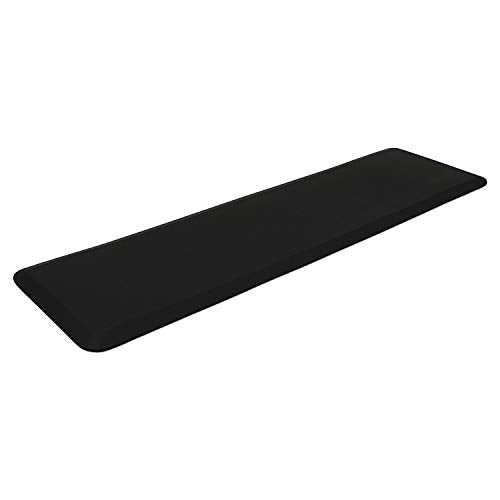 GelPro Anti-Fatigue Nonslip 1/2" Thick Hard Floor Utility Mat for Garage, Patio and Kitchen, 20" x 72", Leather Grain Black GelPro