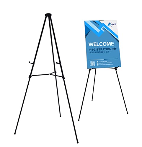 Lightweight Aluminum Telescoping Display Easel, 70 Inches, Black Audio-Visual Direct