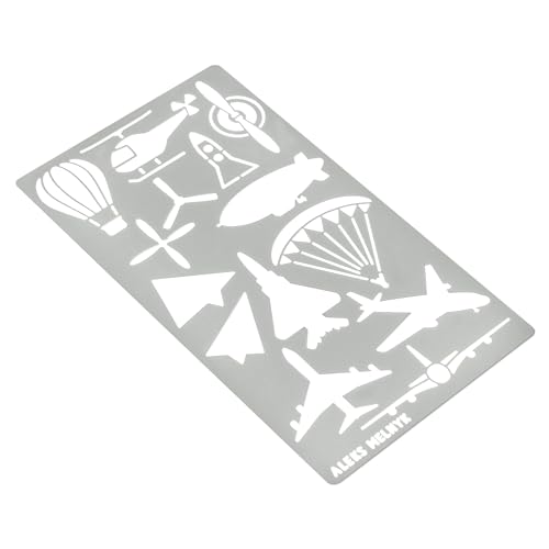 Aleks Melnyk #46 Vehicle Metal Stencils, Pirate Ship Stencil, Lighthouse Stencil for Painting, Hot Air Balloon Stencil, Stainless Steel Journal - WoodArtSupply