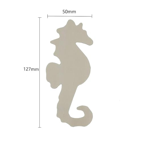 Diyfixlcd 12PCS 5inch Unfinished Wooden Decorative Seahorse Shapes can be Stained or Decorated - WoodArtSupply