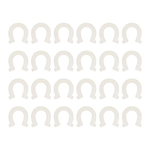 Wooden Cutouts, 24Pcs DIY Wood Horseshoe Shape Unfinished Cutouts Pendant Handmade Craft Decoration Yosoo