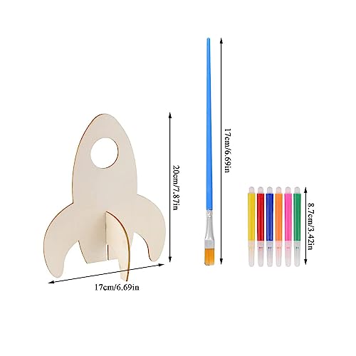 Aosekaa Unfinished Wooden Cutouts Wood Slices Ornaments Decor DIY Projects Rockets Wood Shapes for Scrapbook Woodworking Supplies DIY - 10pcs, Aosekaa