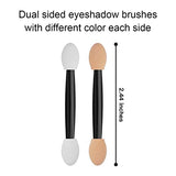 Cuttte 120PCS Disposable Dual Sides Eye Shadow Sponge Applicators with Container, 2.44' Length Eyeshadow Brushes Makeup Applicator Cuttte