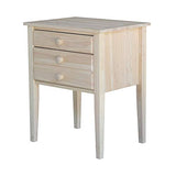 International Concepts Accent Table with Drawers Unfinished IC International Concepts