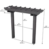 Vita Charcoal Grey Wildwood Cedar Two Post Arbor, 72 inch W x 90 inch H, FSC, Gray, VA68896 New England Arbors