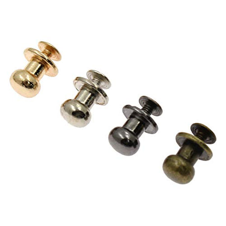 Kyuionty 60 Sets Chicago 8mm Round Head Button Phillips Screw Stud Rivet, 4 Colors Leather Rivets Craft Belt for DIY Craft Leather Craft Repairs Kyuionty