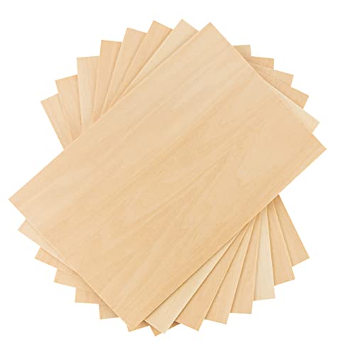 Basswood Sheets 1/16 Wood Sheets- Plywood Boards - 8 Pack of 12"x 8" Plywood Board Wood Sheets | Unfinished Wood Crafts Bass Wood Thin Wood Engraving Hammont