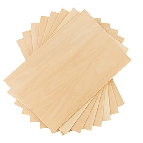 Basswood Sheets 1/16 Wood Sheets- Plywood Boards - 8 Pack of 12"x 8" Plywood Board Wood Sheets | Unfinished Wood Crafts Bass Wood Thin Wood Engraving Hammont