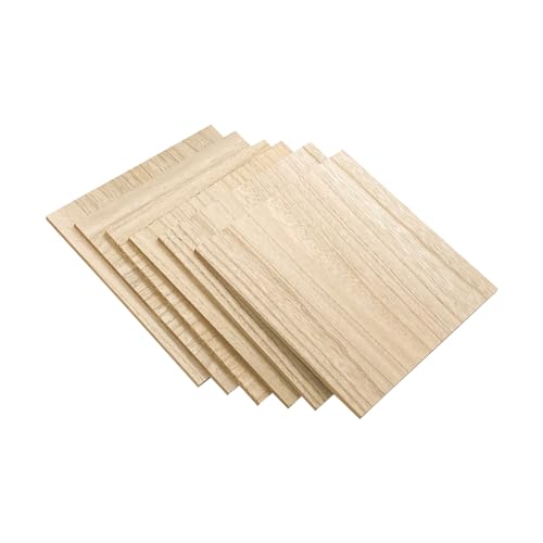 6 Pack MDF Wood Boards 10"x10"-1/4th inch Thick Wooden Planks, Double Sided Veneered MDF Sheet for Homemade DIY Crafts - WoodArtSupply