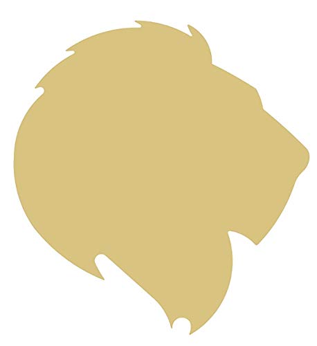 Lion Head Cutout Unfinished Wood Animal Zoo Wildlife Safari Door Hanger Kids Craft MDF Shaped Canvas Style 1 Diverse Woodworking