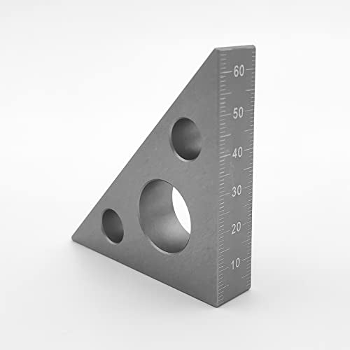 Right Angle Ruler, 45 n 90 Degree Small Aluminum Alloy Triangle Ruler with Both Imperial and Metric Scales Machinist Carpenter's Square Measuring - WoodArtSupply