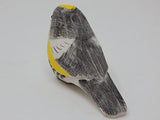 Selsela Yellow Rumped Warbler Wood Figurine Statue Myrtle Bird Miniature Handmade Art Craft Carve Small Animal Selsela
