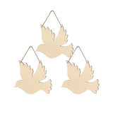 Creaides 3pcs Bird Wood Signs Blank Wooden Peace Dove Shape Hanging Signs with Ropes DIY Crafts Cutouts for Baby Shower Wedding Birthday Christmas Creaides