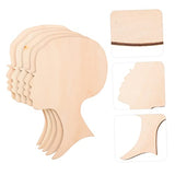 ADOCARN 10pcs Painting Wood Chips Wood Painting Crafts Doll Heads for Crafts African Girl Wooden Slices Wood Head Cutout Crafts for Women Girl Crafts ADOCARN
