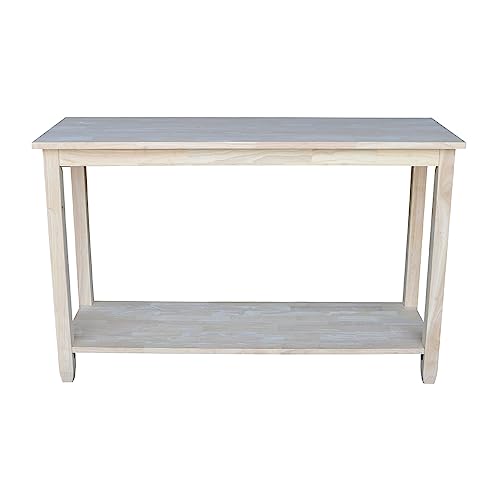 IC International Concepts Solano Console Table, 48 in W x 16 in D x 30 in H, Unfinished