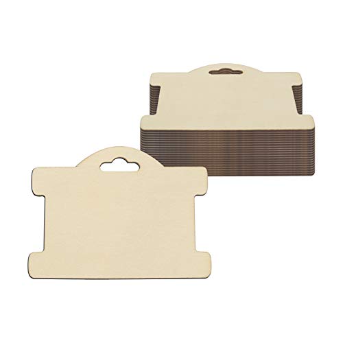 Jewelry Display Card Wood Tags Bracelet Display Cards Blank Unfinished Wood Necklace Card Holder Hanging Cards Earrings Showing Tags (3.94x2.87 in, - WoodArtSupply