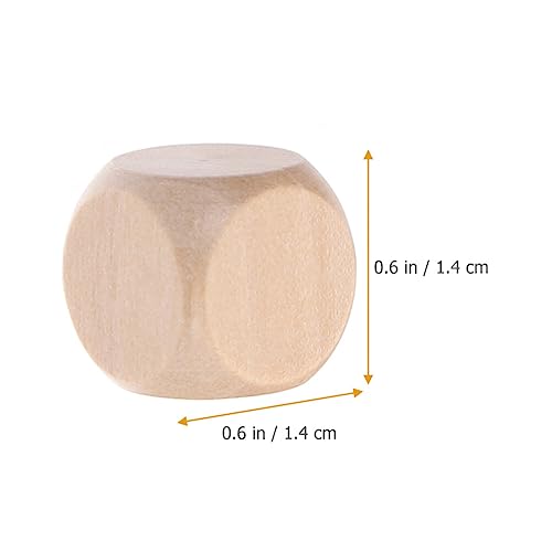 Sewroro 100pcs Blank Wooden Dice Unfinished Wood Cube Small Blank Square Blocks Round Cornered Blank Dice Cubes for DIY Craft Projects (Size 5) Sewroro