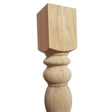 DESIGN 59 Chunky Hardwood Unfinished Farmhouse Dining Table Legs Set of 4 Turned Legs DESIGN 59