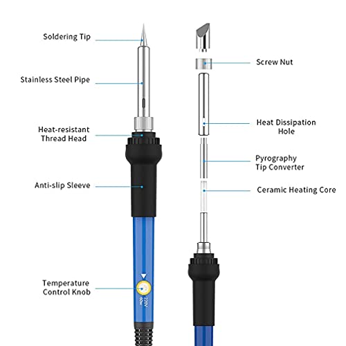 Wood Burning Kit 113pcs Professional Wood Burning Tool Adjustable Temperature Wood Burner Tools Set with Soldering Iron for Embossing Carving DIY AOZOY