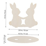 BESPORTBLE 10pcs White Rabbit Ornament Easter Unfinished Rabbit Cutouts Easter Wood Cutouts Blank Bunny Cutout Easter Wood Slice Blank Flags Wooden BESPORTBLE
