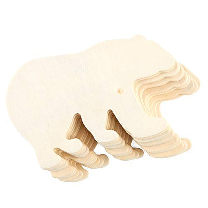 Pack of 24 Unfinished Wood Bear Cutout by Factory Direct Craft - Blank Wooden Bear Craft Shapes to Turn into Polar Bears, Panda Bears, Grizzly Bears,