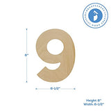 Wooden Number 9 Cutouts 8", Wooden Numbers for Wall Decor, Home Decor, Crafts, and Party Decorations by Woodpeckers Woodpeckers