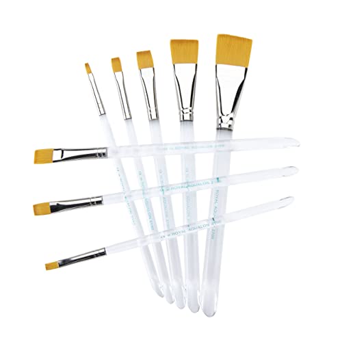 Aqualon Royal & Langnickel Flat & Shader Artist Brush Set, 8-Piece Aqualon