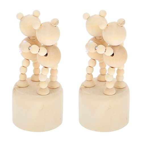 MILISTEN 2 Pcs White Embryo Ornament Unfinished Wooden Figures Toddler playset Wood peg Doll Wooden peg People Unfinished Wooden Doll Animal