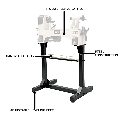 JET 719202A Lathe Stand (for JWL-1221VS),Black - WoodArtSupply