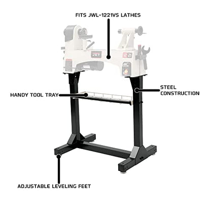 JET 719202A Lathe Stand (for JWL-1221VS),Black - WoodArtSupply