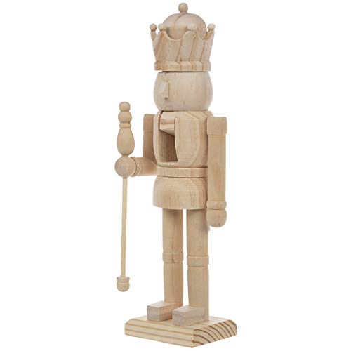 Wood Nutcracker With Staff Christmas Decoration Gift HL Home