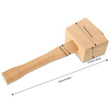 DIRBUY 2 Pcs Wooden Mallet - 9.6 Inch Wooden Mallet Woodworking - 7oz Soild Beech Wood Mallet - Wood Carving Mallet Suitable for Damage-Free Striking DIRBUY