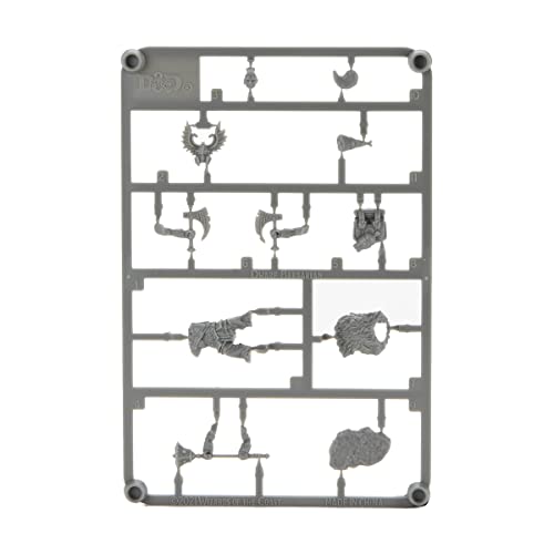 D&D Frameworks: Dwarf Barbarian Female - Unpainted and Unassembled - WoodArtSupply