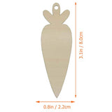 Abaodam 30Pcs Easter Unfinished Wooden Carrot Cutouts Blank Carrot DIY Wood Crafts Carrot Hanging Ornaments Wood Slices Easter Decor Abaodam