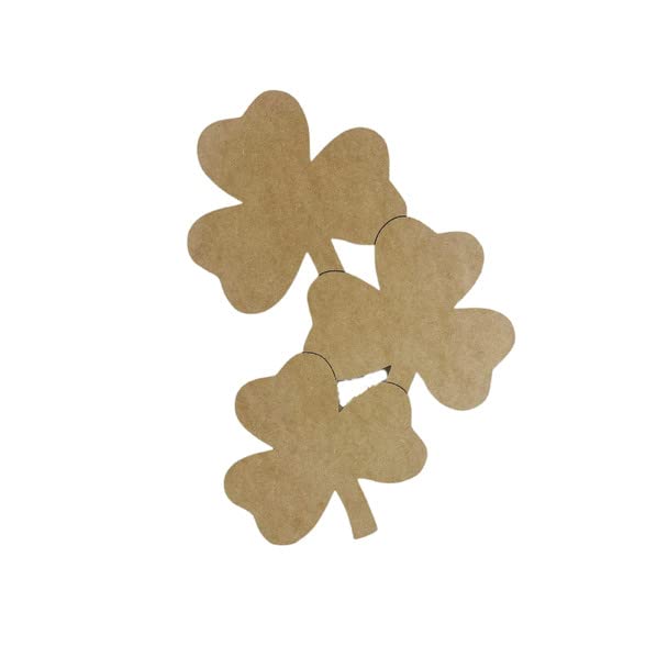 Cluster of Clovers, Engraved Unfinished Wood Cutout, MDF Wooden Craft, DIY Craft Art, Build-A-Cross