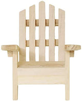 Multicraft Beach Adirondack Chair Miniature Wood for Dollhouses, Displays, Crafting, & DIY - 5 Inches - Set of 4, Brown, Medium Multicraft
