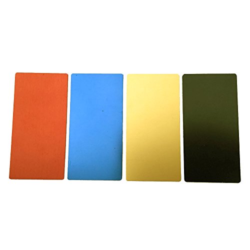 Ebamaz Anodized Aluminium Laser Engraved Mount Metal Plate Etching Sheets 100X50mm Round Corner with Adhesive­ (1 Color 1PCS, Blank, 4PCS) ebamaz