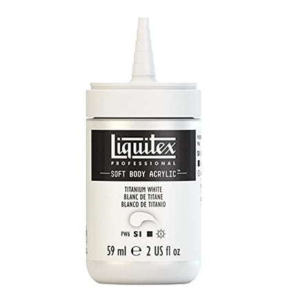 Liquitex Professional Soft Body Acrylic Paint, 59ml (2-oz) Bottle, Titanium White - WoodArtSupply