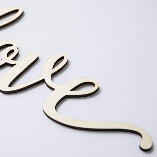 Love Wooden Sign 2Pack Cutout Love Wood Letter Hanging Decorative DIY Words Sign Door for Home Shop Hotel Lamantery
