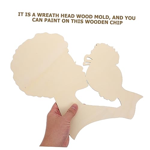 COHEALI Mother's Day Wood Chips Unfinished Wood African Women Wood Cutout Wooden Birch Plywood Discs Home Ornament Head Cutout Girls Crafts Head Mold COHEALI