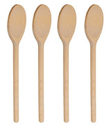 12 Inch Long Wooden Spoons for Cooking - Oval Wood Mixing Spoons for Baking, Cooking, Stirring - Sauce Spoons Made of Natural Beechwood - Set of 4 BICB